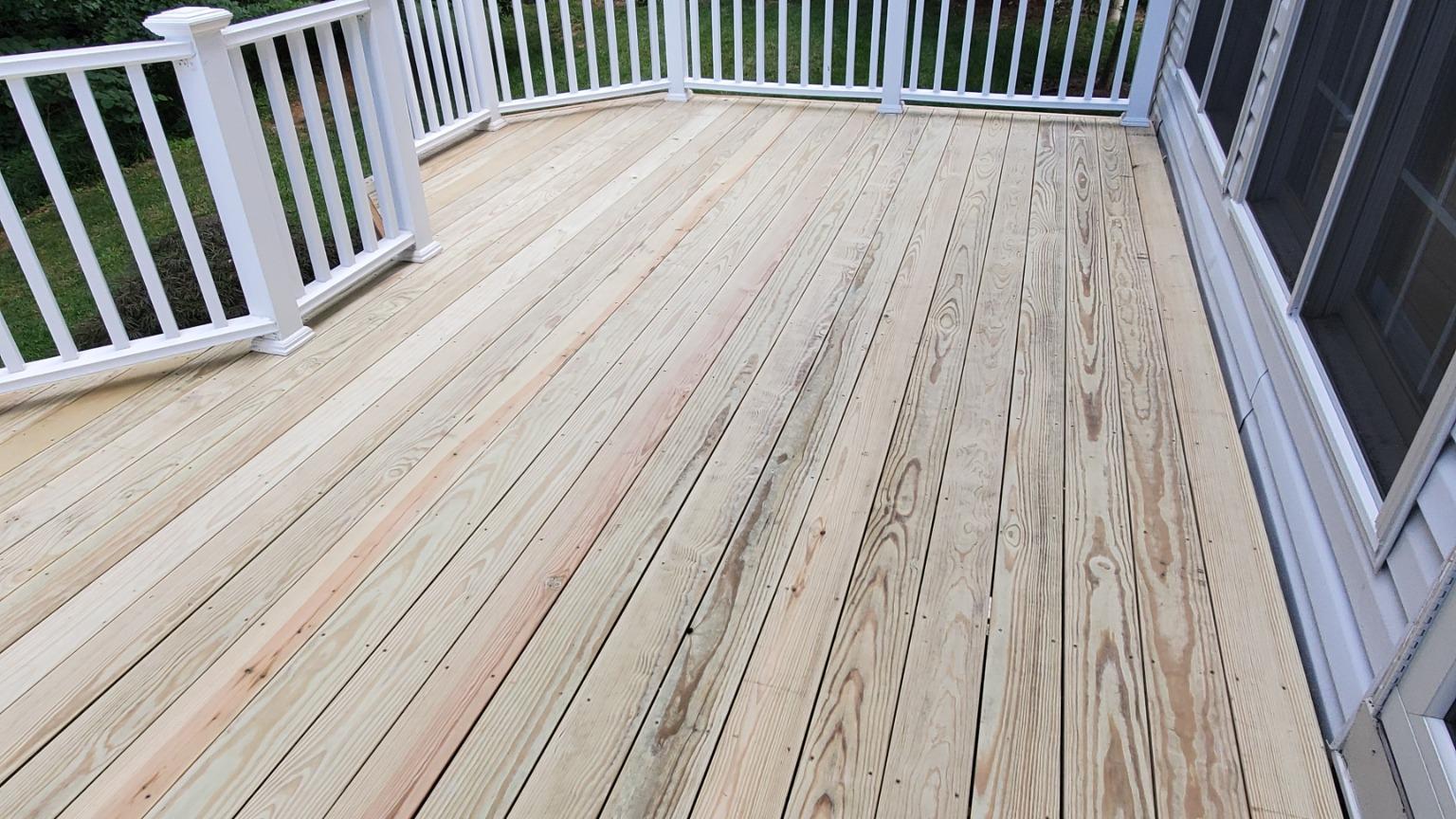 New deck with railing