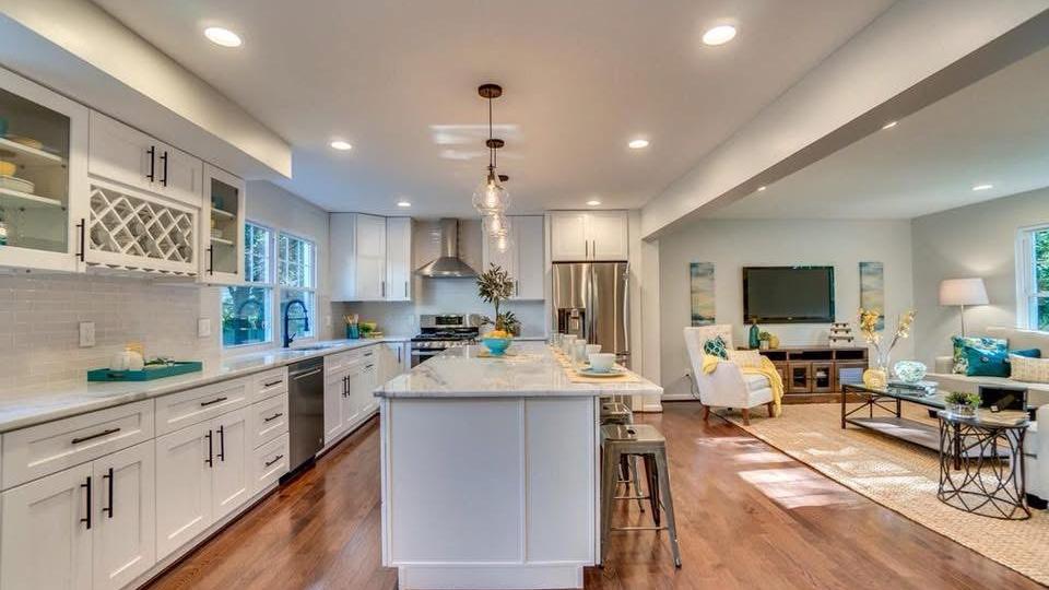Open concept kitchen and living room